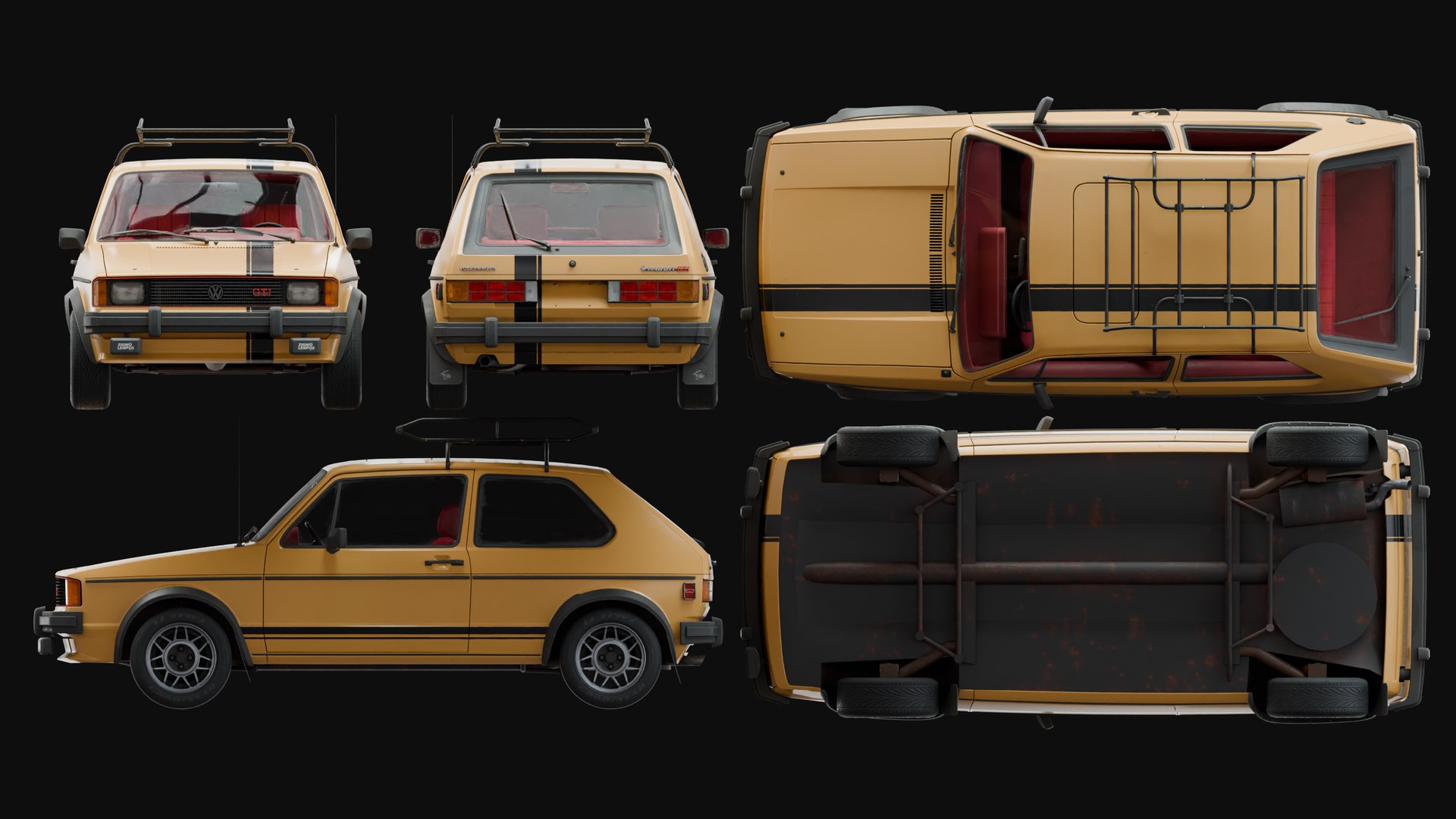 3D 1984 VW Mk1 Rabbit GTi - TurboSquid 2182395