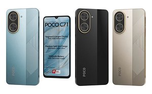 Xiaomi Poco C71 All Colors Low Poly 3D model