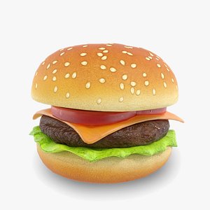 Cheeseburger Cartoon Lowpoly