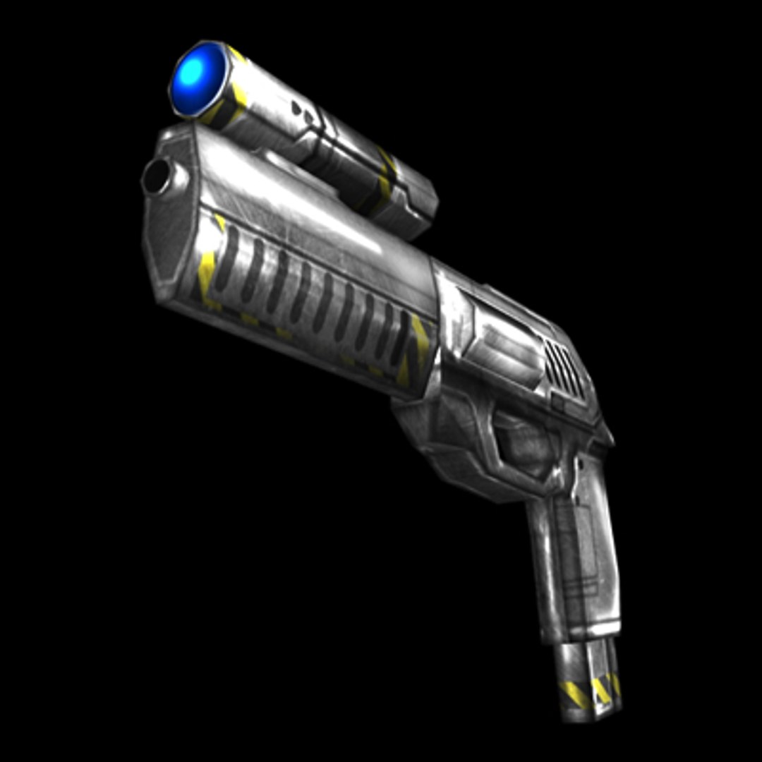 Sci-fi Revolver Weapon Pistol 3d 3ds