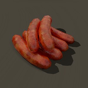 3D sausages meat food