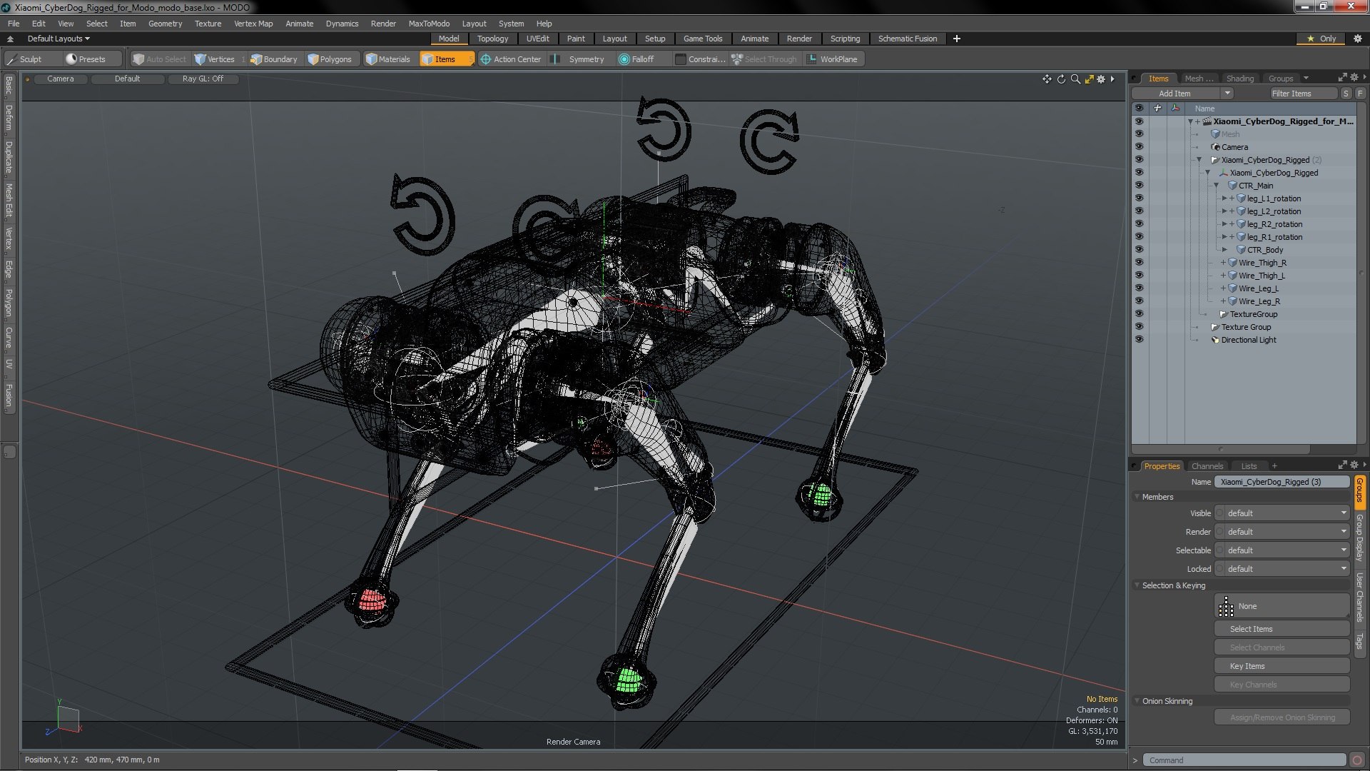 Xiaomi Cyberdog Rigged for Modo 3D model preview