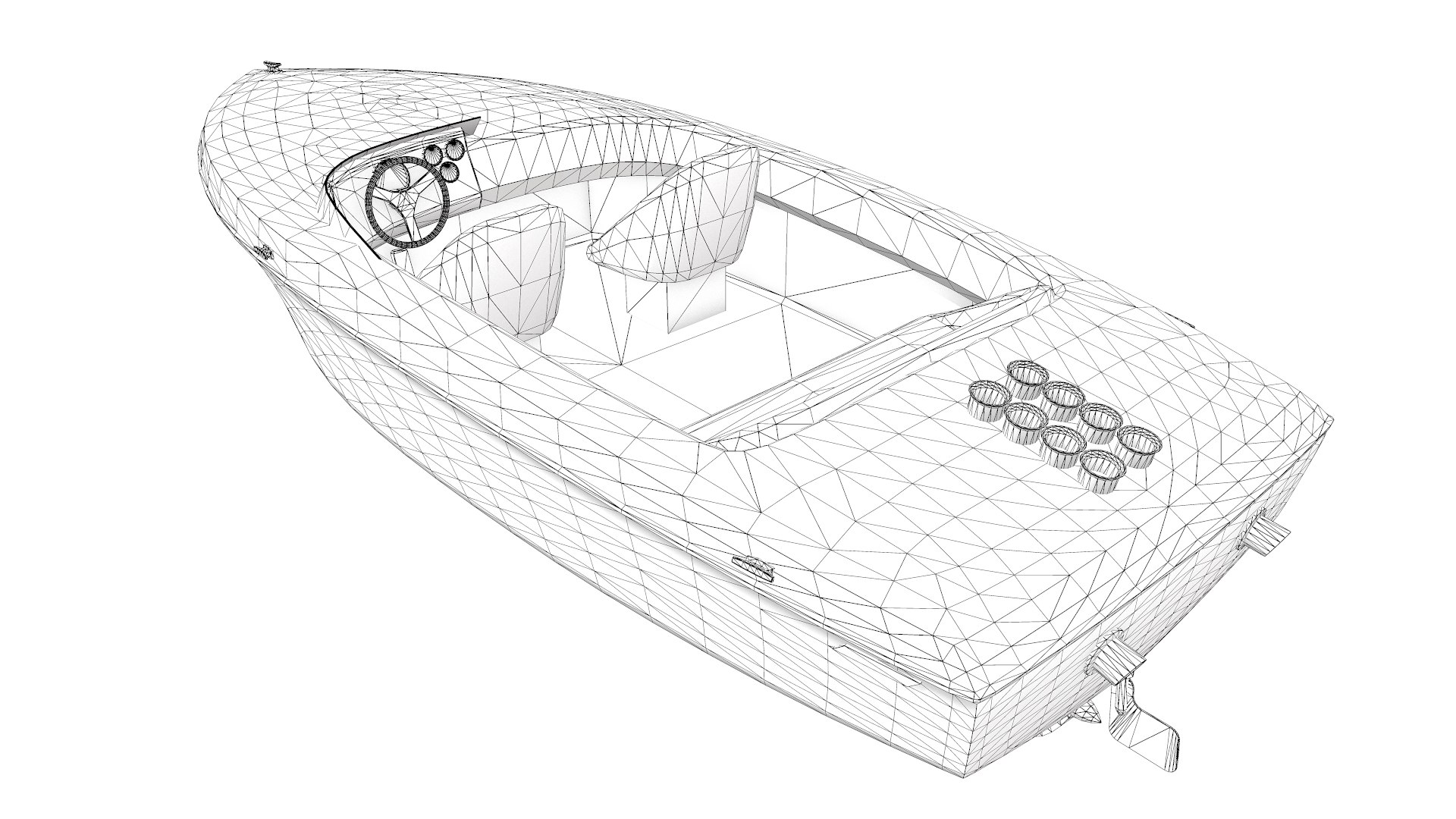 3D Speedboat Low-poly PBR model - TurboSquid 1842551