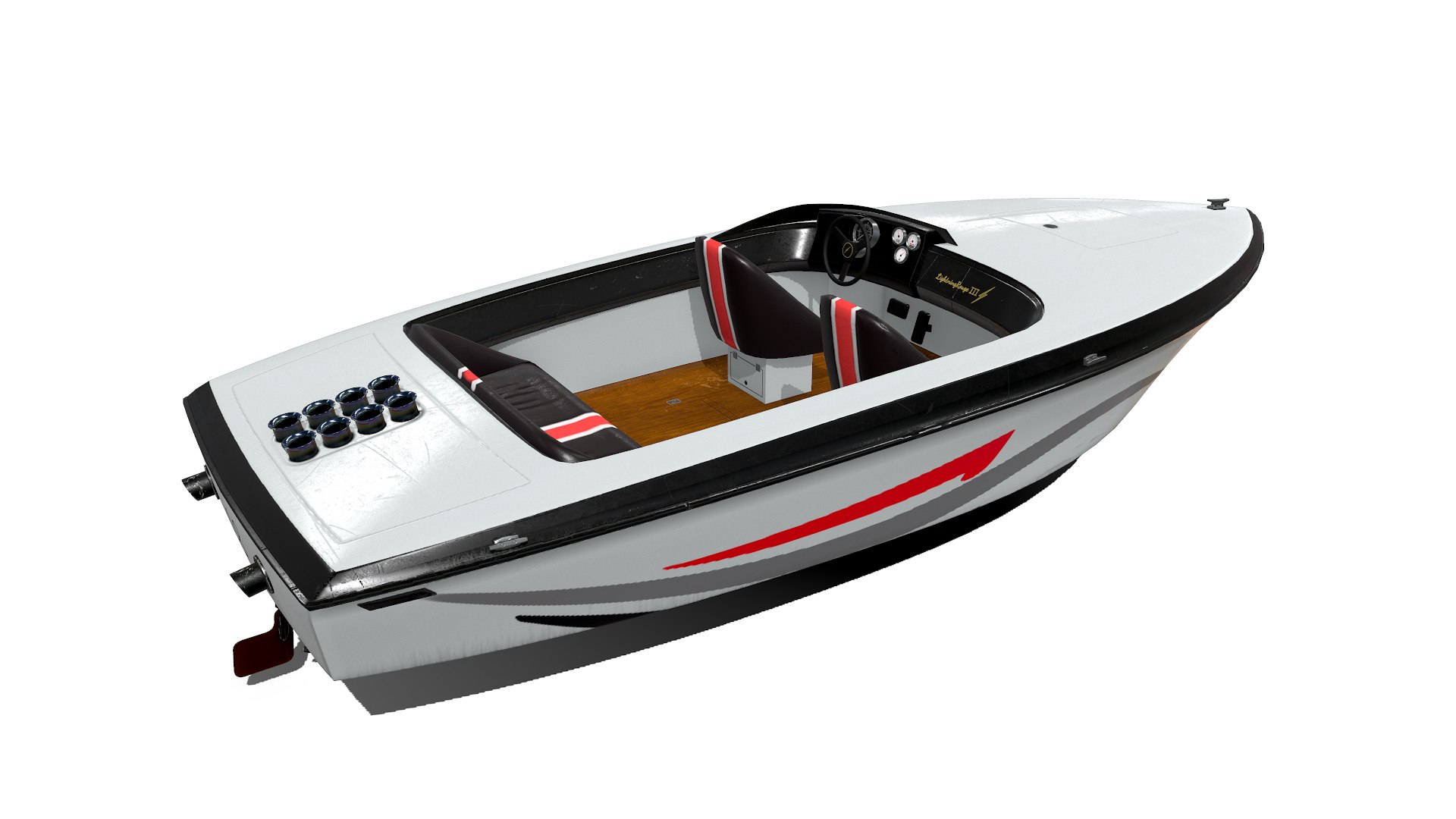 3D Speedboat Low-poly PBR Model - TurboSquid 1842551