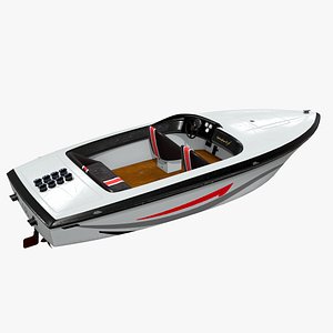 3D Speedboat Low-poly PBR model