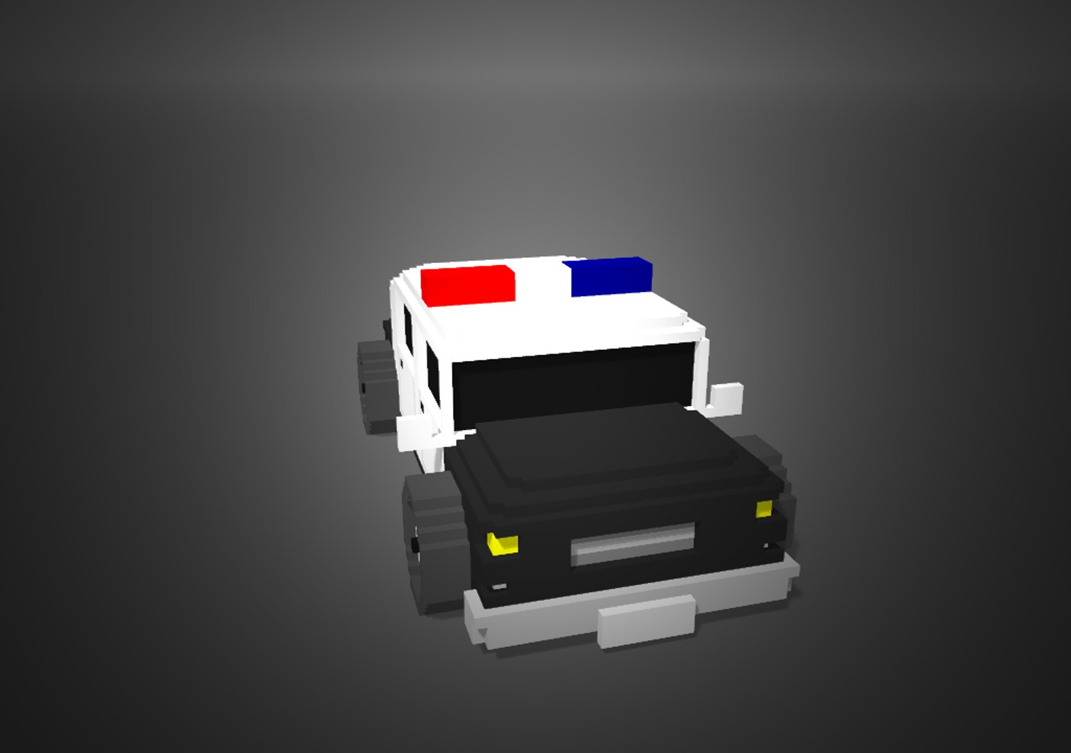 Police Car Voxel Low-poly 3D Model - TurboSquid 1260538