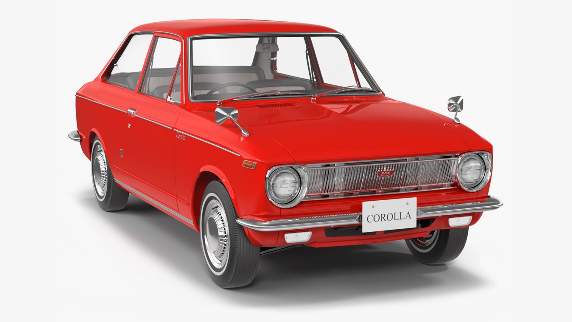 Japan Classic Sedan Toyota Corolla E10 1966 Red 3D model preview