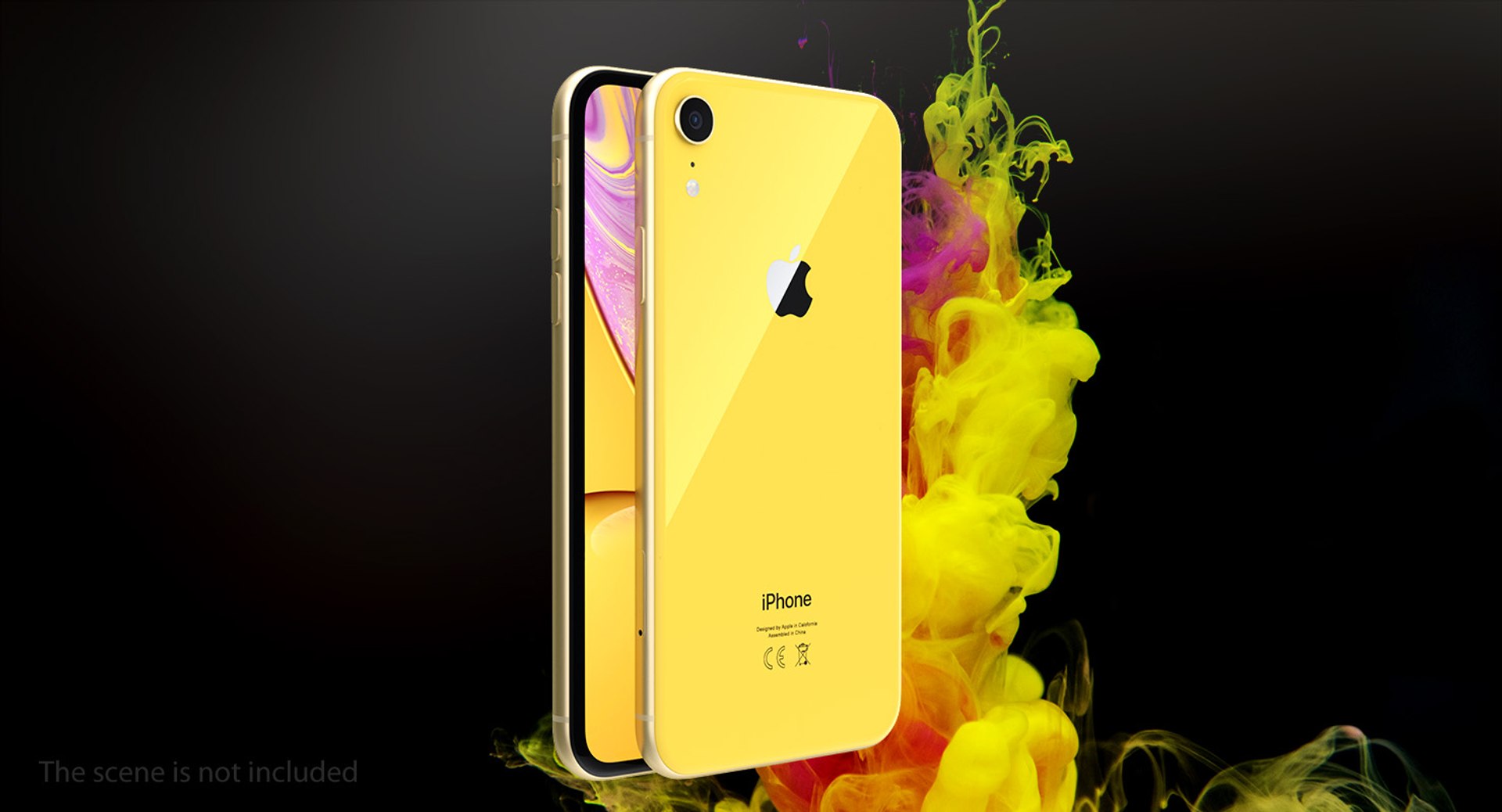 3D iphone xr yellow phones TurboSquid 1370128