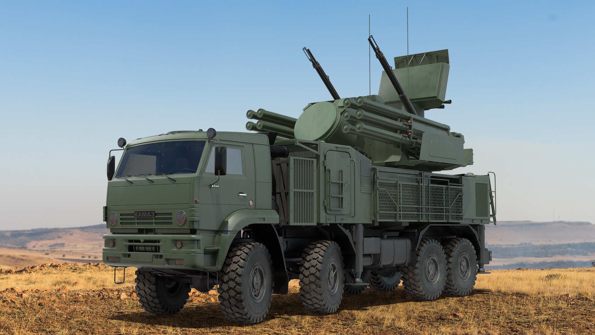 Pantsir S1 SA-22 Greyhound Dirty Rigged 3D model preview