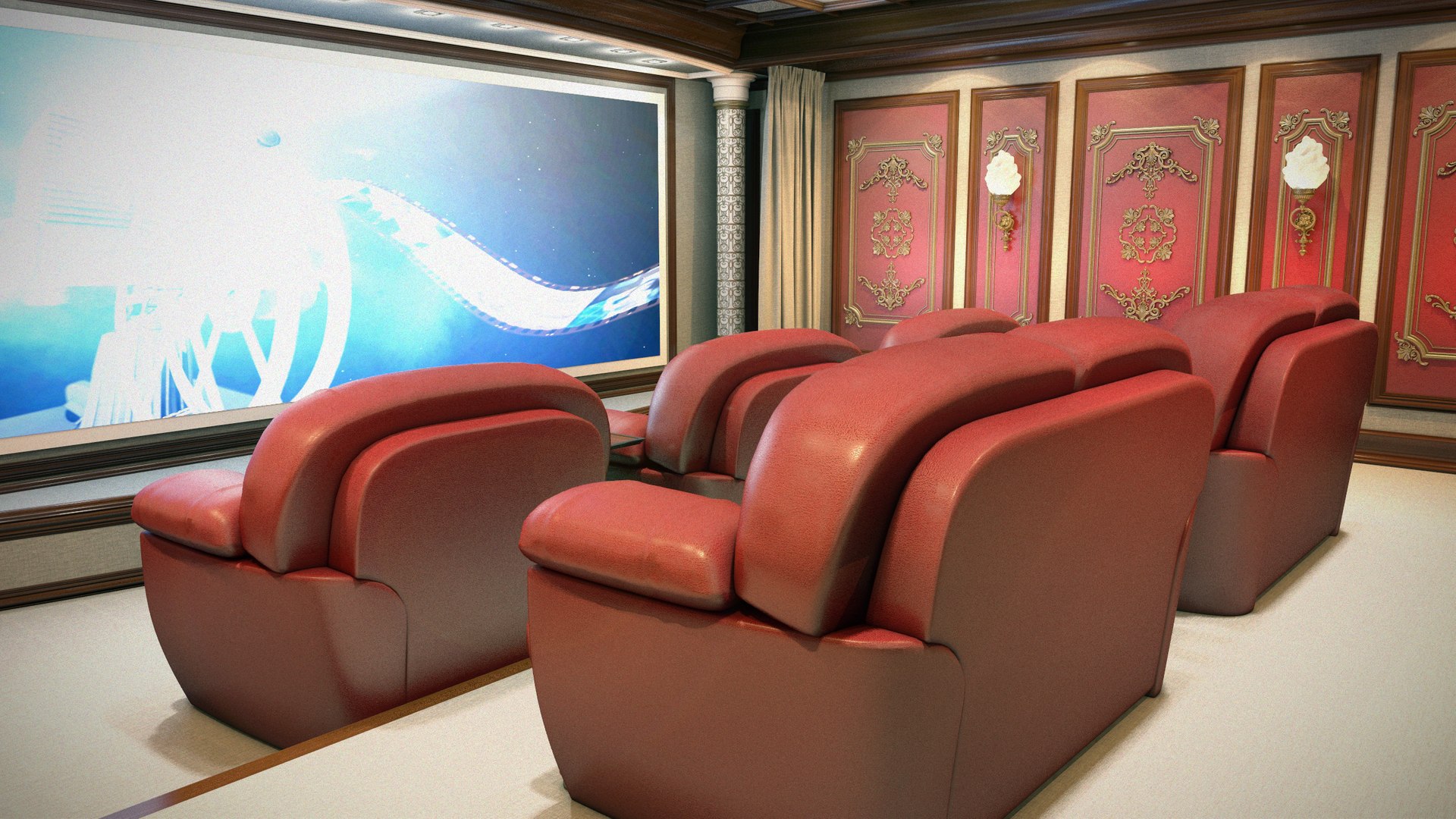 Theater Home Interior 3d Model
