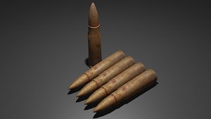 3D model rifle bullet