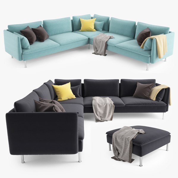 3d ikea soderhamn corner sofa model