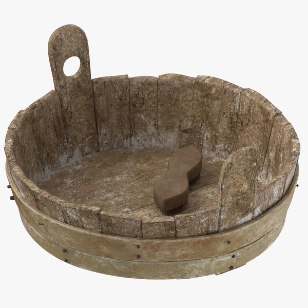 3d medieval wash tub 01