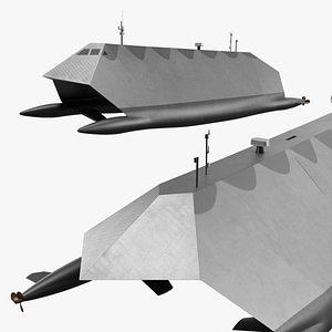 Radar-Evasive Military Ship Gray