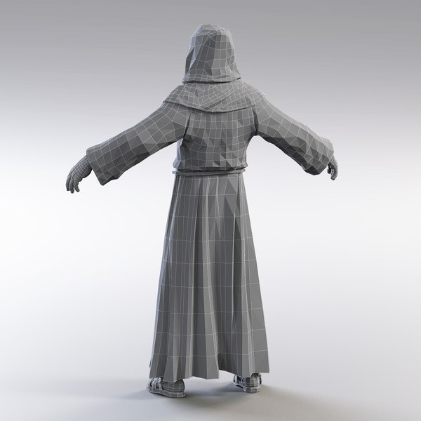 3d model medieval monk