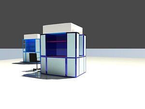 blue stand mall 3d model