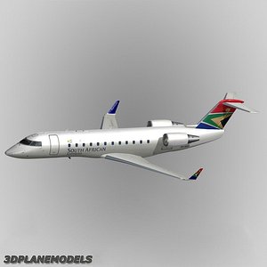 bombardier crj-200 south african 3d model
