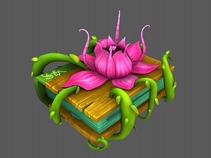 stylized book 3D model