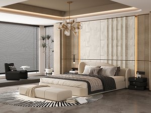 3D modern bedroom model
