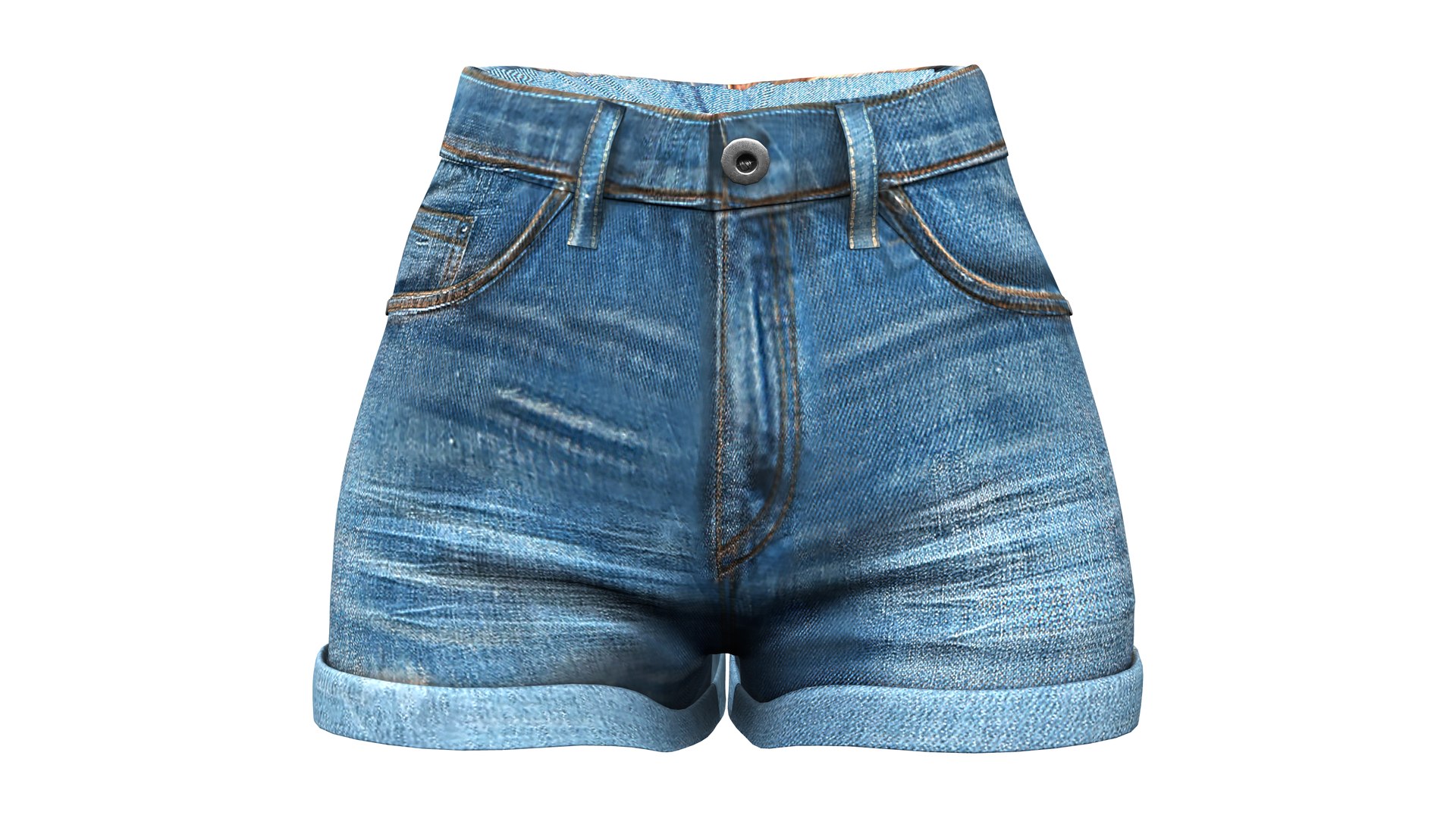 And The Why Pin Striped High Waist Rolled Shorts