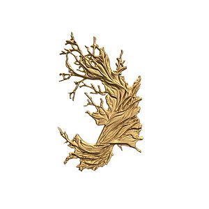 Golden Flowing Fabric decor set wall mural for CNC 02 3D print model 3D model