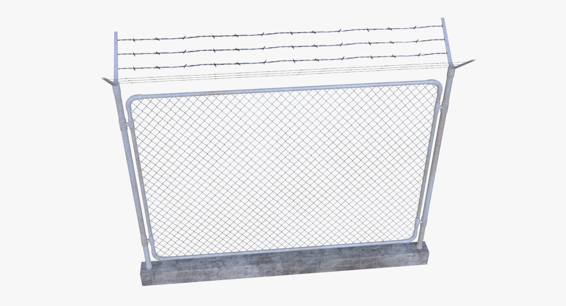 3d model barbed wire fence