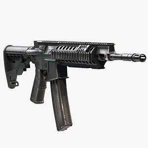 assault rifle barret rec7 3d obj