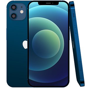3D model apple iphone 12 blue