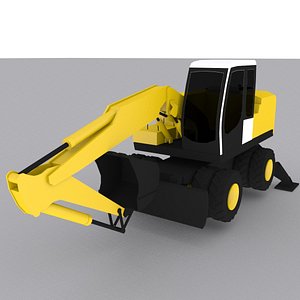 Low Poly-Wheel Excavator A900