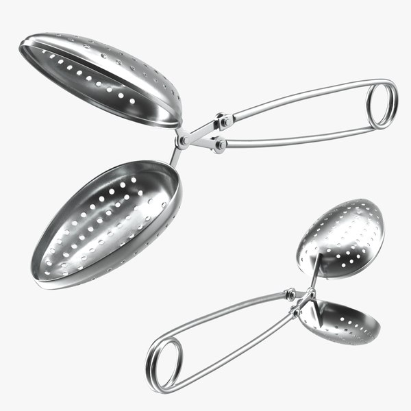 Stainless Steel Tea Infuser Spoon Open model TurboSquid 1771389