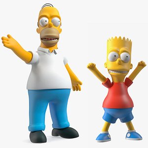 3D model Simpson Characters Rigged for Maya Collection