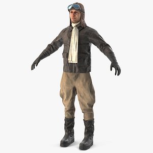 Vintage Pilot in Uniform A-Pose