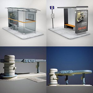 3d bus shelter model