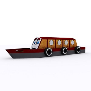 cartoon narrow boat 3d max