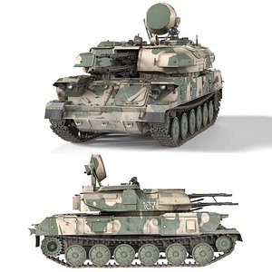 3D model ZSU 23 4 Shilka Self Propelled Anti Aircraft Gun