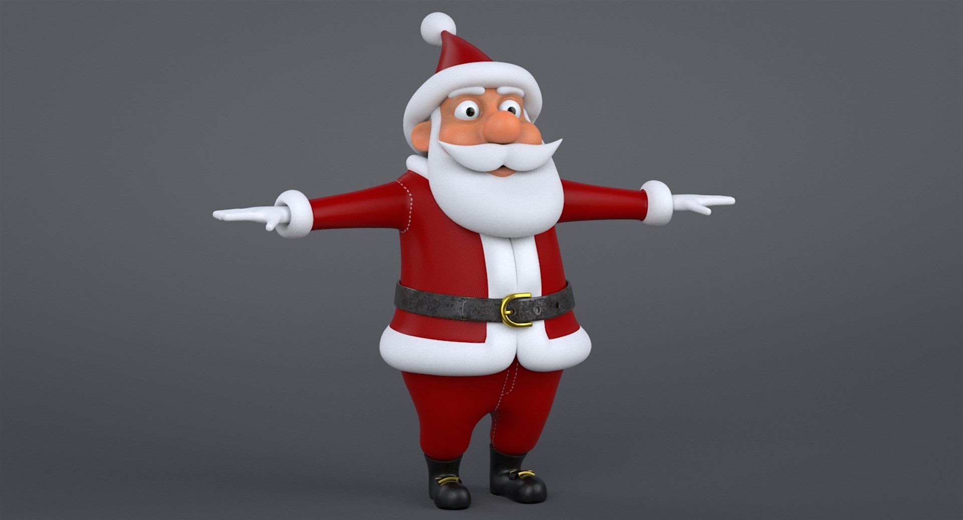 3D Cartoon Santa Claus Rigged Model - TurboSquid 1418194
