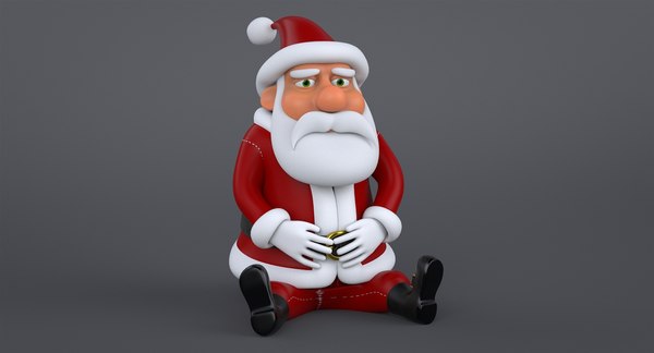 3d Cartoon Santa Claus Rigged Model Turbosquid 1418194