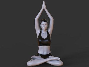3D Yoga Pose - Seated mountain pose model