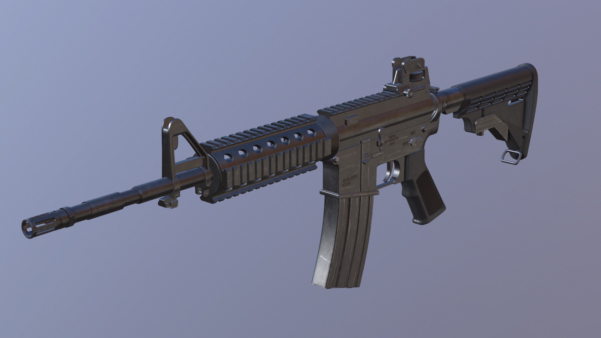 3ds Max M4 Rifle