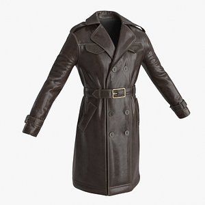 3D Leather Coat model