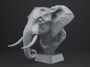Elephant Bust - Animal Figurine model