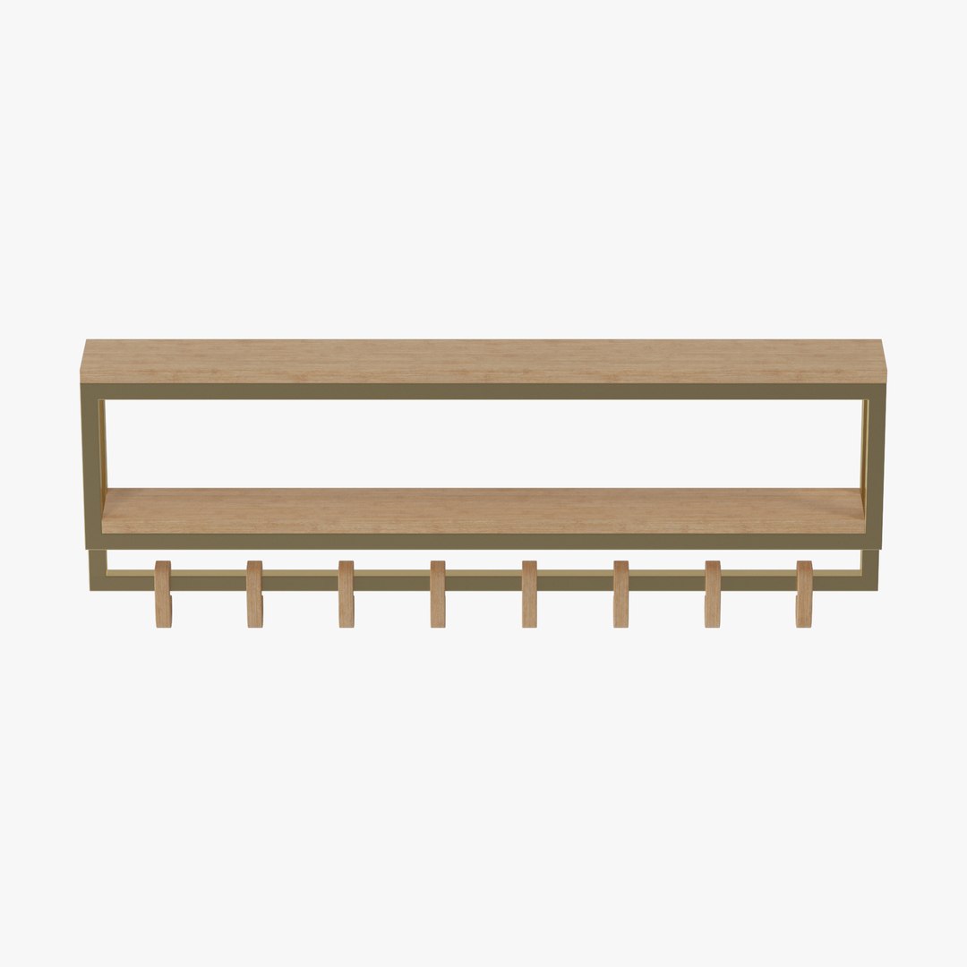 Wooden Metal Coat Rack Wall Mount 3D TurboSquid 2293509