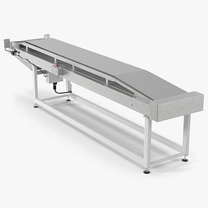 Industrial Belt Conveyor With Safety Guard 3D