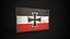 Moldura antiga com bandeira da Confederação da Alemanha do Norte - Game Ready PBR Low-poly Modelo 3D