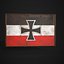 Moldura antiga com bandeira da Confederação da Alemanha do Norte - Game Ready PBR Low-poly Modelo 3D