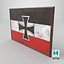 Moldura antiga com bandeira da Confederação da Alemanha do Norte - Game Ready PBR Low-poly Modelo 3D