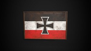 3D Old Picture Frame With North German Confederation  Flag - Game Ready PBR Low-poly 3D Model