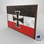 Moldura antiga com bandeira da Confederação da Alemanha do Norte - Game Ready PBR Low-poly Modelo 3D