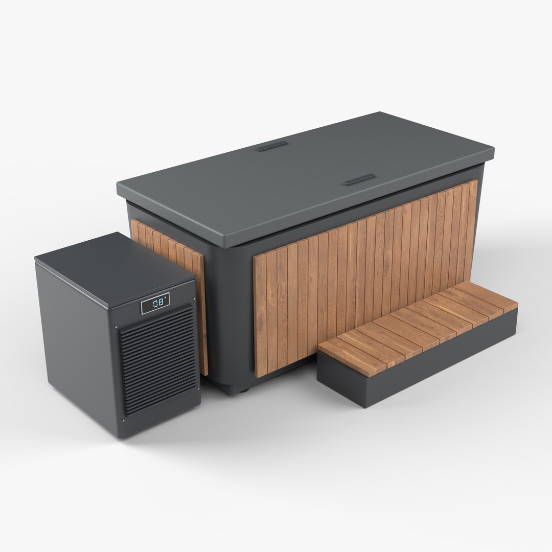 Outdoor Cold Plunge Tub Oak Cladding Chiller and Cover 3D model https://p.turbosquid.com/ts-thumb/6w/bfUz8Y/Jm/08_covered/jpg/1789028828/1920x1080/fit_q87/d14a24c98923019289634fa987efc5e49b32aea1/08_covered.jpg