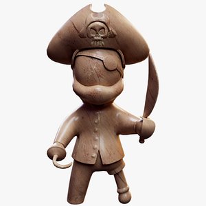 Wooden Boy Pirate 3D model